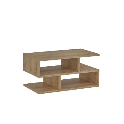 Karla Coffee Table with Storage Shelves - Oak