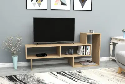 Gambia TV Stand with Shelves - Oak