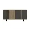 Fido Sideboard with Cabinets and Shelves - Walnut & Anthracite