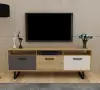 Agustine TV Stand with Cabinets and Drawers - Oak, Anthracite & White