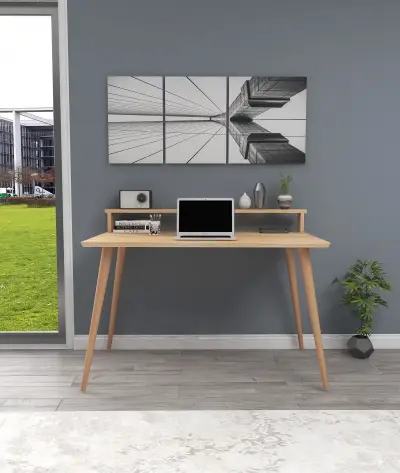 Zephyr Solid Wood Computer Desk - Natural