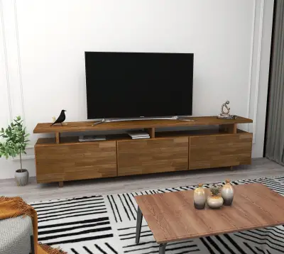 Magnus Solid Wood TV Stand and Media Console - Walnut