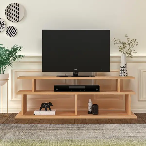 Vincent Wood TV Stand and Media Console - Natural