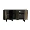 Fido Sideboard with Cabinets and Shelves - Walnut & Black Marble Effect