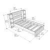 Erica Bedstead Bed Frame with Storage Shelves - Walnut