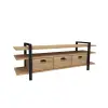 Miles Wood Metal TV Stand and Media Console - Natural & Black