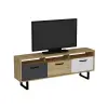 Agustine TV Stand with Cabinets and Drawers - Oak, Anthracite & White