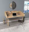 Nashy Wood Computer Desk with Front Bar Shelf - Natural