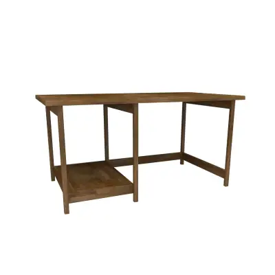 Faye Wood Computer Desk with Shelf - Walnut