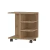 Barny Coffee Table with Storage Shelves and Wheels - Oak