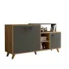 Lilium Sideboard with Cabinets and Shelves - Walnut & Anthracite