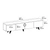 Plana TV Stand with Cabinets - White & Gold Band