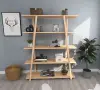 Perry 5 Tier Solid Wood Bookcase - Natural