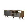 Lilium TV Stand with Cabinets and Shelves - Walnut & Anthracite