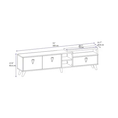 Lilium TV Stand with Cabinets and Shelves - Walnut & Anthracite