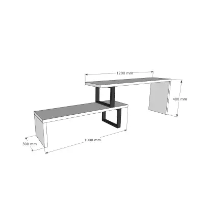 Lucian Wood Metal TV Stand - Natural