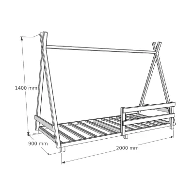 Nanala Solid Wood Montessori Floor Bedstead - Oak