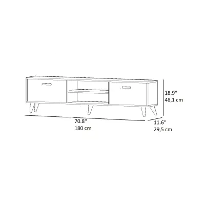 Yewana TV Stand and Media Console - Oak & Black