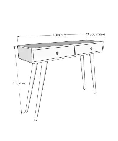 Silas Solid Wood Dresuar Console Table  - Oak