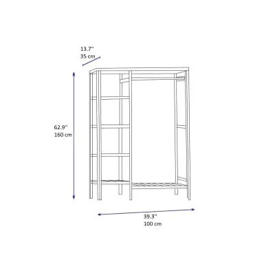 Randa 35 Solid Wood Open Wardrobe