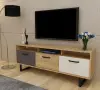 Agustine TV Stand with Cabinets and Drawers - Oak, Anthracite & White