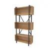 DISCONTINUED - Delano Metal Wood Bookcase - Natural & Black