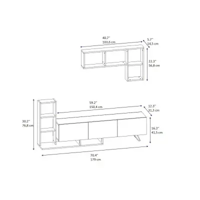 Sole TV Stand and Entertainment Center - White & Walnut