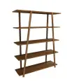 Perry 5 Tier Solid Wood Bookcase - Walnut