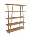 Perry 5 Tier Solid Wood Bookcase - Natural