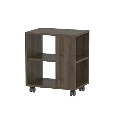 Tulipa Side Table with Shelves - Walnut