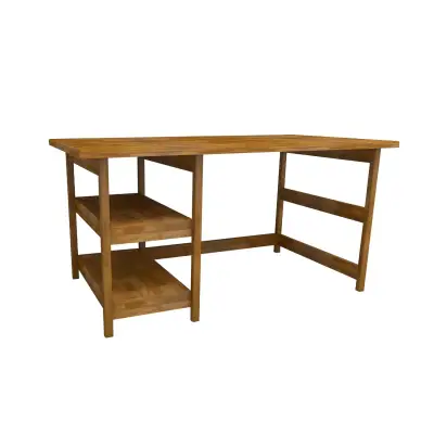 Mira Wood Computer Desk with Shelves - Oak