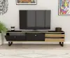 Mosso TV Stand and Media Console - Black & Oak