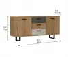 Agustine Sideboard with Cabinets and Drawers - Oak, Anthracite & White