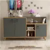 Lilium Sideboard with Cabinets and Shelves - Walnut & Anthracite