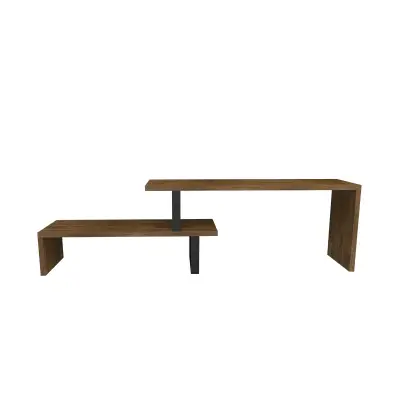 Lucian Wood Metal TV Stand - Walnut & Black