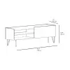 Cavera TV Stand with Cabinet and Shelves - Anthracite & Oak