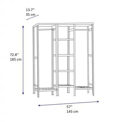 Action 35 Solid Wood Open Wardrobe