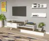 Willow TV Stand and Entertainment Center - White & Walnut