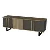 Fido TV Stand with Cabinet Shelves - Walnut & Anthracite