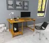 Faye Wood Computer Desk with Shelf - Oak