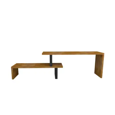 Lucian Wood Metal TV Stand - Oak