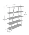 Perry 5 Tier Solid Wood Bookcase - Walnut