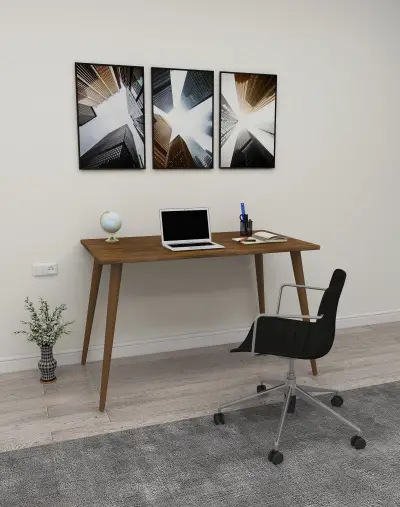 Ilana Solid Wood Computer Desk - Walnut