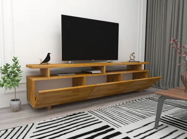 Magnus Solid Wood TV Stand and Media Console - Oak