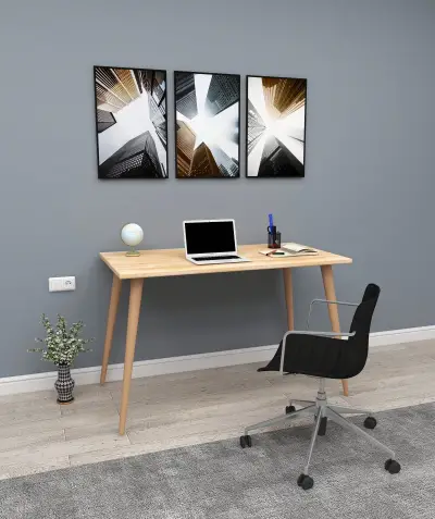 Ilana Solid Wood Computer Desk - Natural