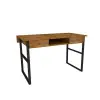 Elowen Wood Metal Computer Desk - Oak & Black