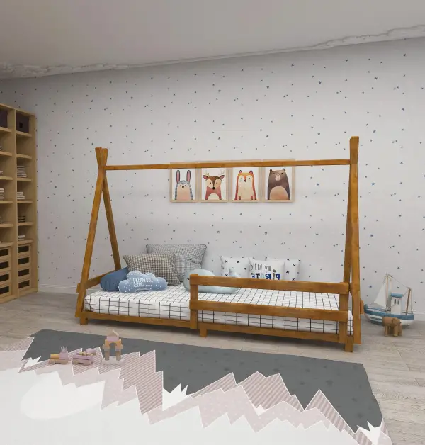 Nanala Solid Wood Montessori Floor Bedstead - Oak