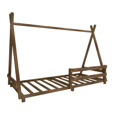 Nanala Solid Wood Montessori Floor Bedstead - Walnut