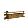 Miles Wood Metal TV Stand and Media Console - Oak & Black