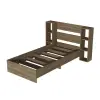 Erica Bedstead Bed Frame with Storage Shelves - Walnut